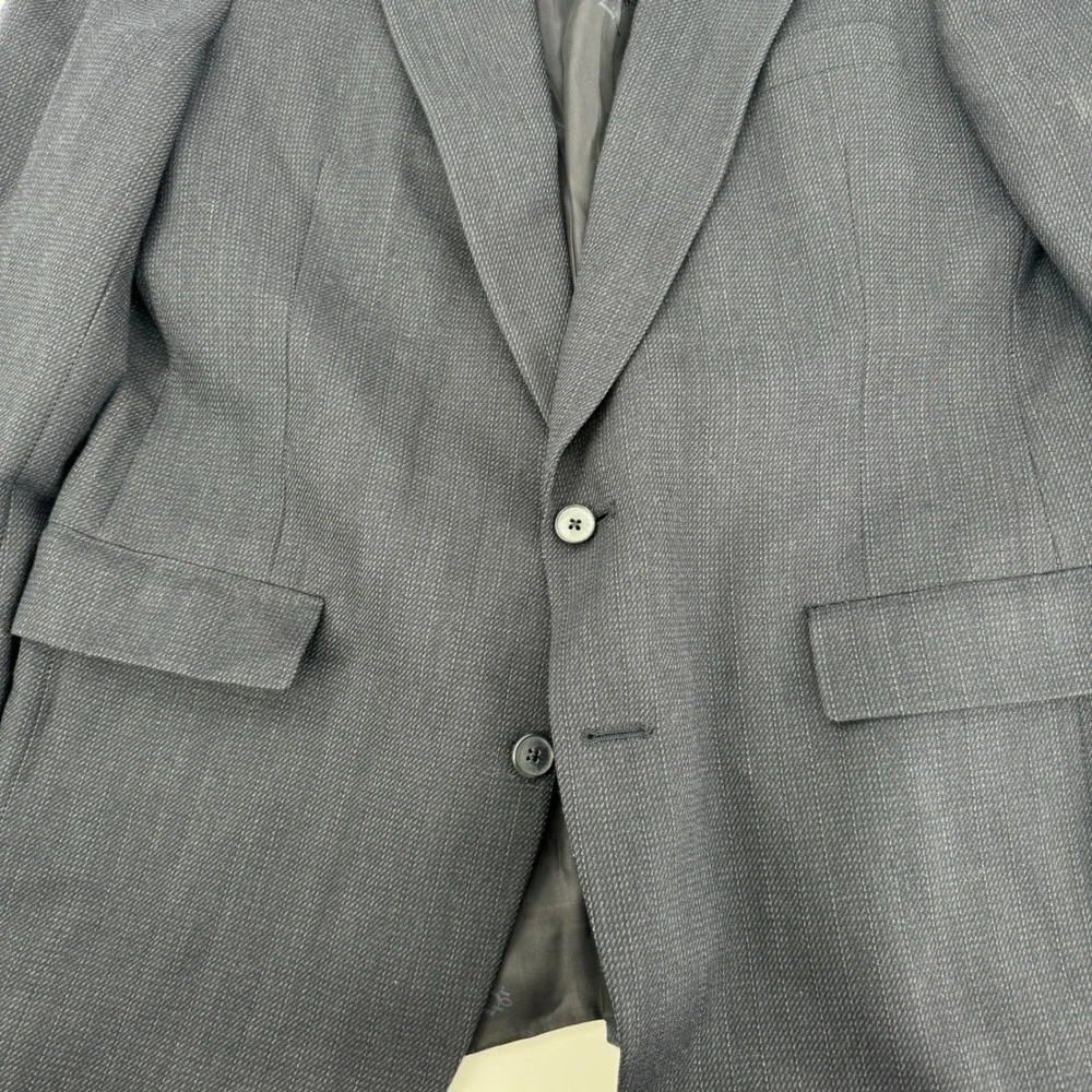 Christian Dior Monsieur Wool‎ Blazer Jacket Men's Dark Blue Button Front Classic